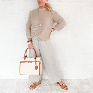 NWT Ann Taylor Basket Weave Sweater - Neutral Beige - Small Petite